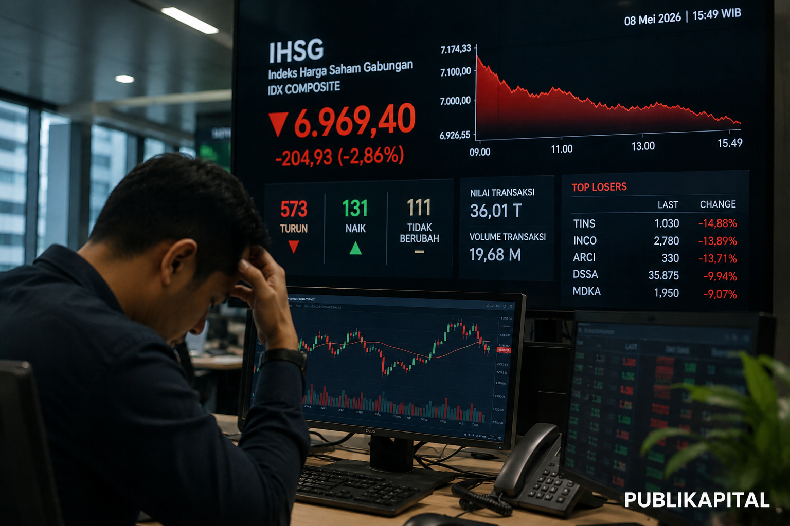 IHSG-Ambles-di-Bawah-7000