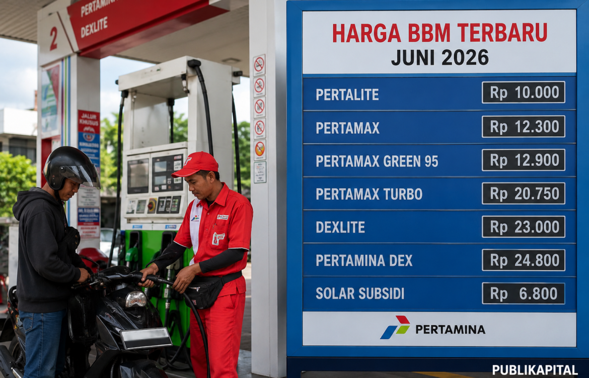 HARGA BBM INDONESIA TERBARU JUNI 2026: DEXLITE DAN PERTAMINA DEX TURUN DRASTIS, PERTAMAX TETAP