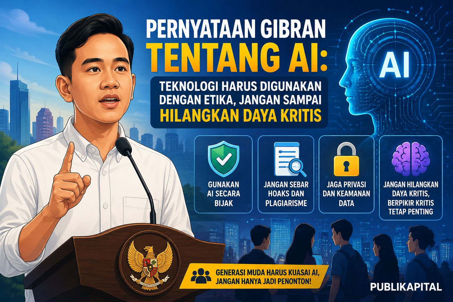 PERNYATAAN GIBRAN TENTANG AI: TEKNOLOGI HARUS DIGUNAKAN DENGAN ETIKA, JANGAN SAMPAI HILANGKAN DAYA KRITIS 3 PERNYATAAN-GIBRAN-TENTANG-AI