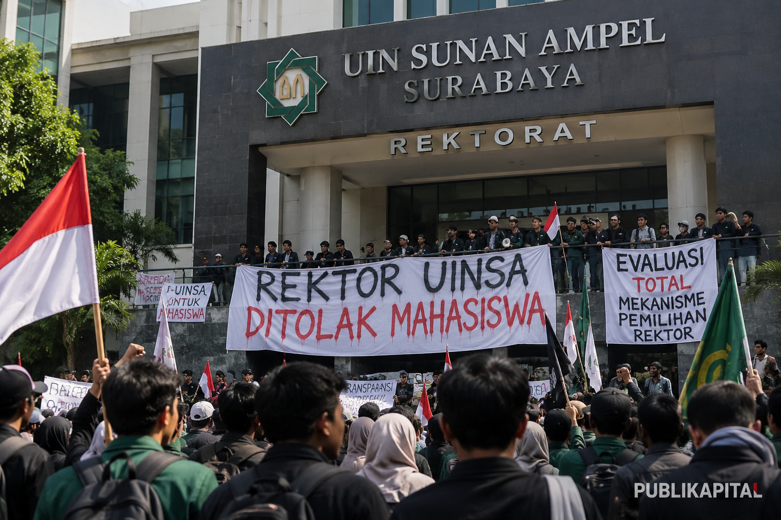 REKTOR-UINSA-DITOLAK-MAHASISWA